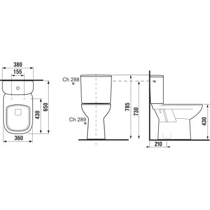 JIKA H8266170002801 - WC combiné DEEP, céramique blanche
