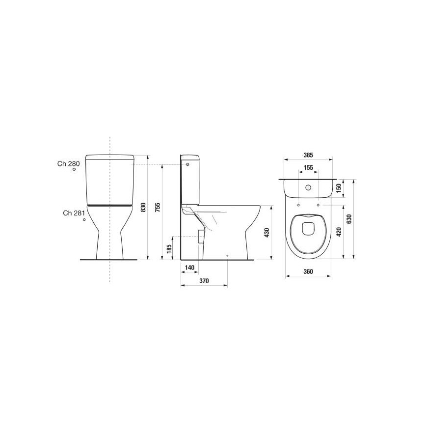 JIKA H8273860002801 - Toilettes fermées LYRA céramique/blanc