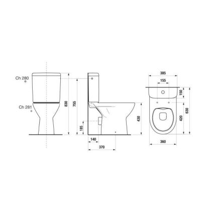 JIKA H8273860002801 - WC combiné LYRA céramique/blanc