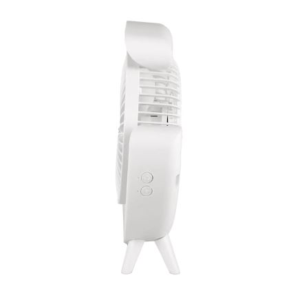 JOHNSON - Ventilateur de table rechargeable DEL RVB multicolore / 5 W / 3,7 V / 1200 mAh Ø 14 cm blanc