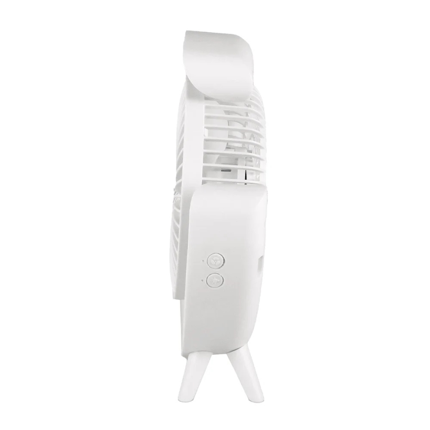 JOHNSON - Ventilateur de table rechargeable DEL RVB multicolore / 5 W / 3,7 V / 1200 mAh Ø 14 cm blanc