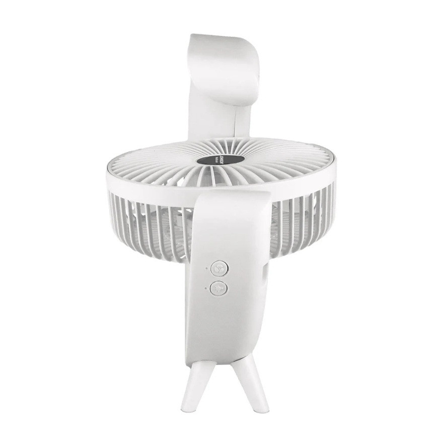 JOHNSON - Ventilateur de table rechargeable DEL RVB multicolore / 5 W / 3,7 V / 1200 mAh Ø 14 cm blanc