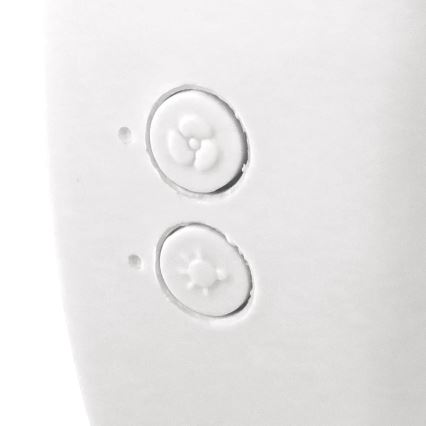 JOHNSON - Ventilateur de table rechargeable DEL RVB multicolore / 5 W / 3,7 V / 1200 mAh Ø 14 cm blanc