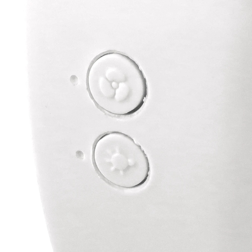 JOHNSON - Ventilateur de table rechargeable DEL RVB multicolore / 5 W / 3,7 V / 1200 mAh Ø 14 cm blanc
