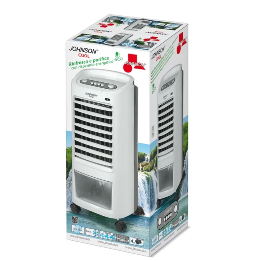 JOHNSON - Rafraîchisseur d'air portable COOL 65W/230V blanc/gris