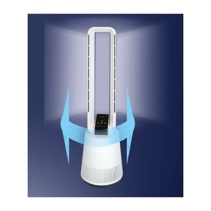 JOHNSON - Ventilateur avec purificateur d'air et filtre HEPA ARIA PURA 90W/230V blanc + télécommande