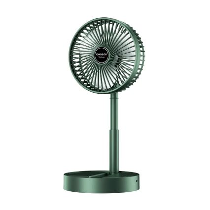 JOHNSON - Ventilateur de bureau rechargeable TORTUGA 5W/3,7V 1200 mAh Ø 16,5 cm vert