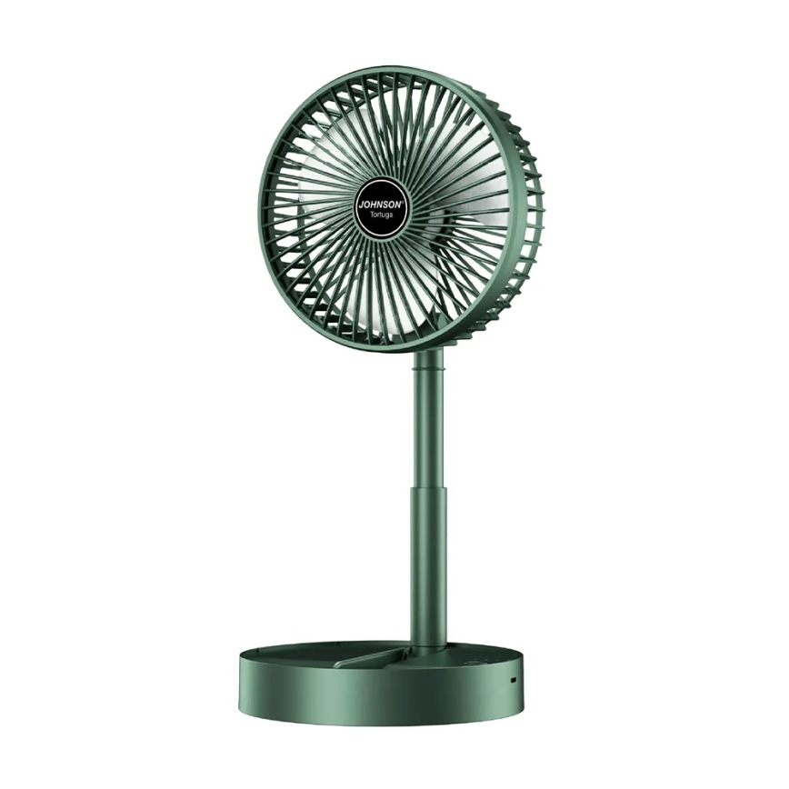 JOHNSON - Ventilateur de bureau rechargeable TORTUGA 5W/3,7V 1200 mAh Ø 16,5 cm vert