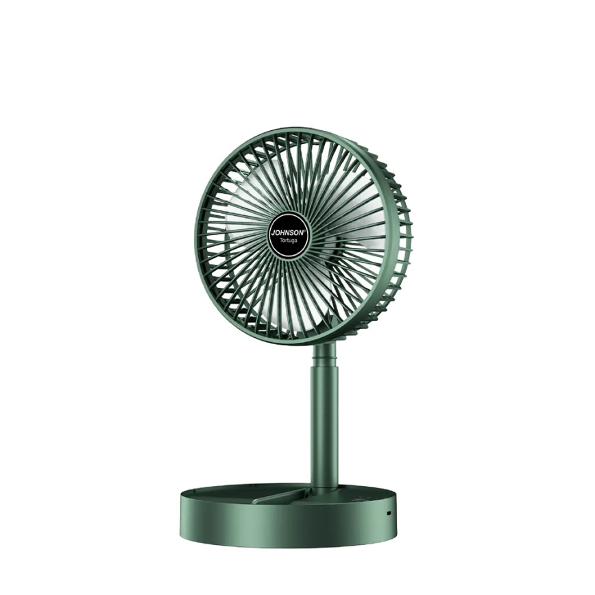 JOHNSON - Ventilateur de bureau rechargeable TORTUGA 5W/3,7V 1200 mAh Ø 16,5 cm vert