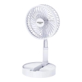 JOHNSON - Ventilateur de table rechargeable GIRAFFA 5W/3,7V 1200 mAh Ø 20 cm blanc