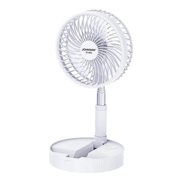 JOHNSON - Ventilateur de table rechargeable GIRAFFA 5W/3,7V 1200 mAh Ø 20 cm blanc