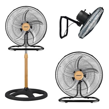 JOHNSON - Ventilateur sur pied 3 en 1 WOOD 80W/230V 130 cm noir/beige