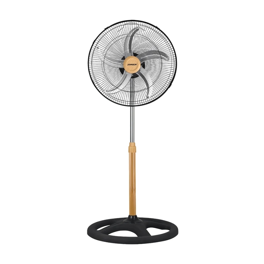 JOHNSON - Ventilateur sur pied 3 en 1 WOOD 80W/230V Ø 50 cm noir/beige