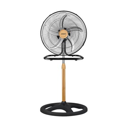 JOHNSON - Ventilateur sur pied 3 en 1 WOOD 80W/230V Ø 50 cm noir/beige