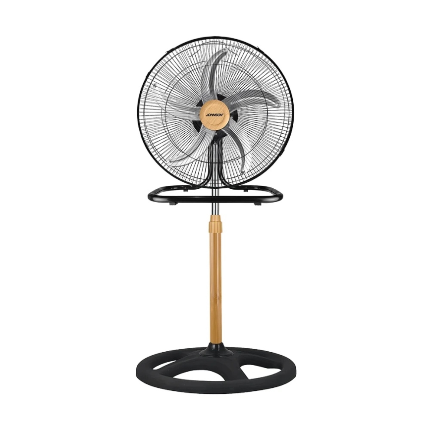 JOHNSON - Ventilateur sur pied 3 en 1 WOOD 80W/230V Ø 50 cm noir/beige