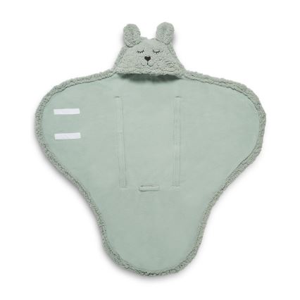 Jollein - Couverture à langer fleece Bunny 100x105 cm Ash Green