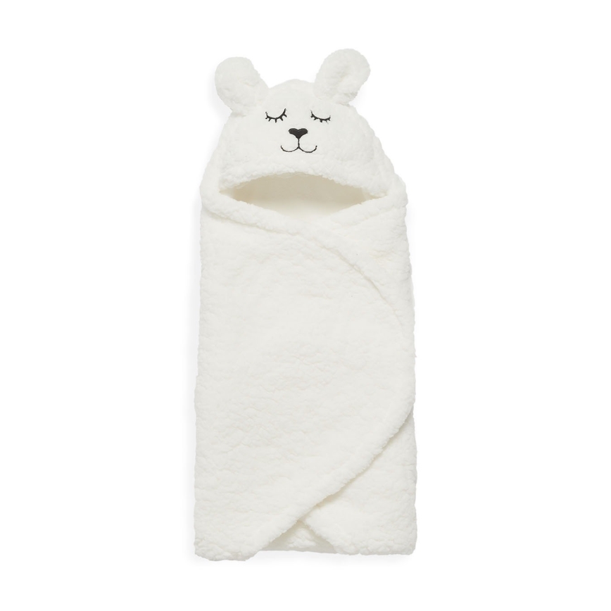 Jollein - Couverture à langer fleece Bunny 100x105 cm Off White