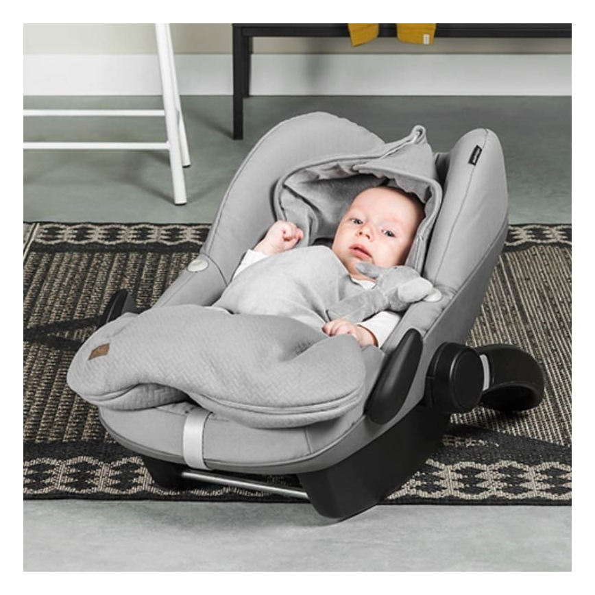 Jollein - Sac pour siège auto fleece BRICK VELVET 42x82 cm Velvet Storm Grey