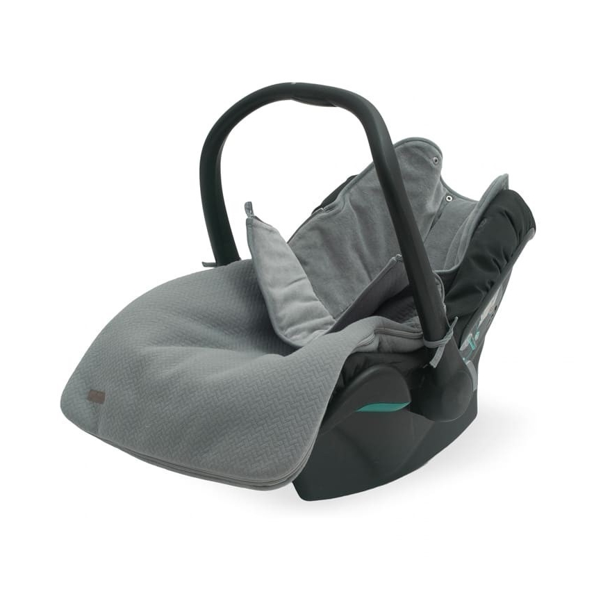 Jollein - Sac pour siège auto fleece BRICK VELVET 42x82 cm Velvet Storm Grey