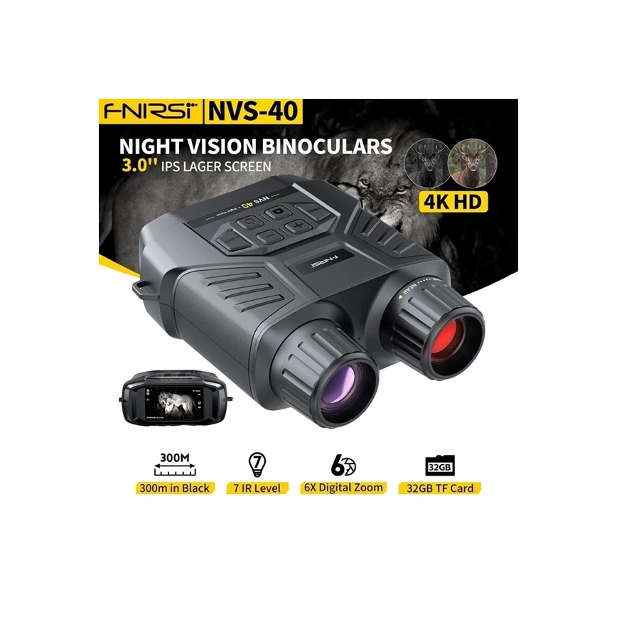 Jumelles à vision nocturne 6x25, batterie 4000 mAh