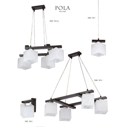 Jupiter 1098 - PO4 - Lustre suspendu POLA 4xE27/60W/230V wenge