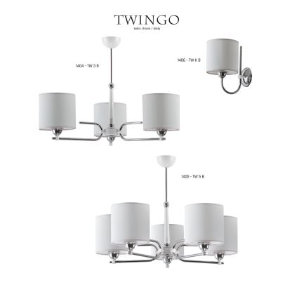 Jupiter 1405 - TW 5 B - Lustre avec tige TWINGO 5xE27/60W/230V