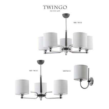 Jupiter 1409 - TW K G - Applique murale TWINGO 1xE27/60W/230V