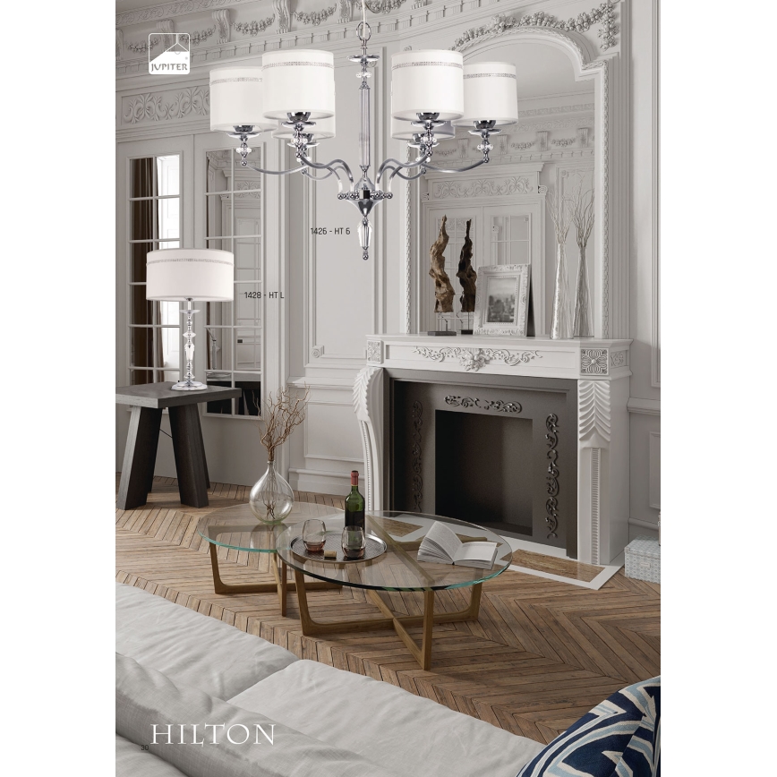 Jupiter 1426- Lustre avec chaîne HILTON 6xE27/60W/230V