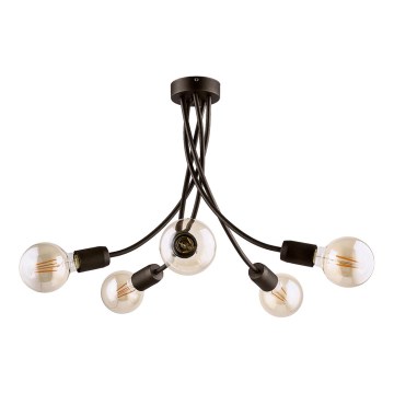 Jupiter 1638 - Lustre avec tige LUCE 5xE27/60W/230V titane