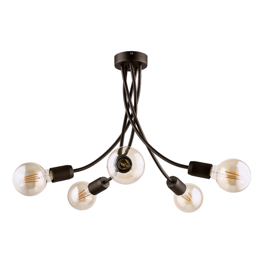 Jupiter 1638 - Lustre avec tige LUCE 5xE27/60W/230V titane