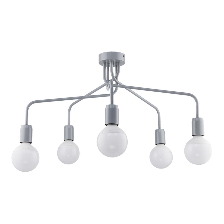 Jupiter 1675 - Lustre avec tige OLAF 5xE27/60W/230V gris