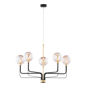 Jupiter 1886 - Suspension sur câble ERIS 5xG9/14W/230V doré/noir/beige fumé