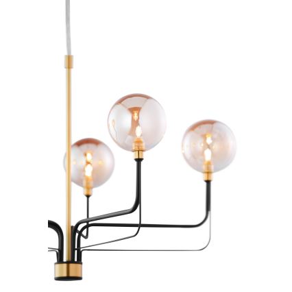 Jupiter 1886 - Suspension sur câble ERIS 5xG9/14W/230V doré/noir/beige fumé