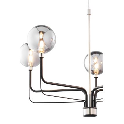 Jupiter 1888 - Suspension sur câble ERIS 5xG9/14W/230V chrome mat/noir/gris fumé