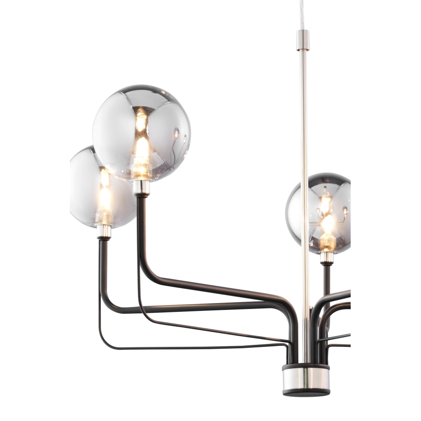 Jupiter 1888 - Suspension sur câble ERIS 5xG9/14W/230V chrome mat/noir/gris fumé