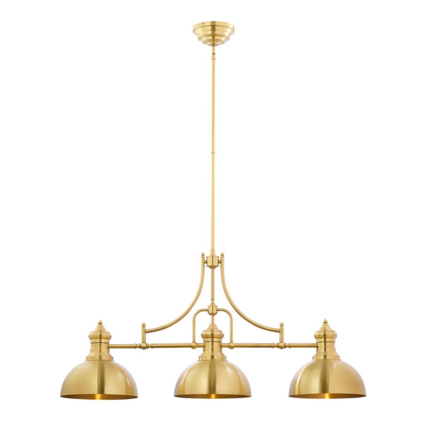 Jupiter 1915 - Suspension sur tige PLATINO 3xE27/60W/230V laiton