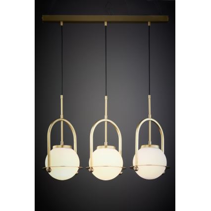 Jupiter 1917 - Suspension sur câble ROSSO 3xE27/15W/230V dorée