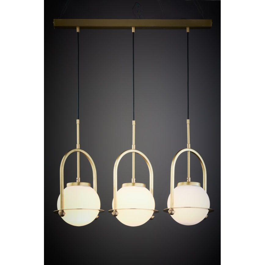 Jupiter 1917 - Suspension sur câble ROSSO 3xE27/15W/230V dorée