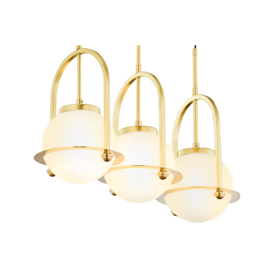 Jupiter 1917 - Suspension sur câble ROSSO 3xE27/15W/230V dorée