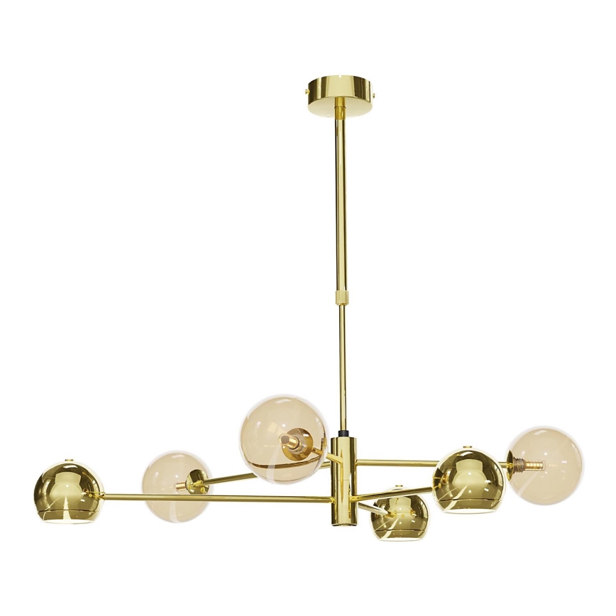 Jupiter 1963 - Suspension avec tige MOKA 3xGU10/10W/230V + 3xG9/10W/230V doré/beige