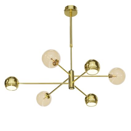 Jupiter 1963 - Suspension avec tige MOKA 3xGU10/10W/230V + 3xG9/10W/230V doré/beige