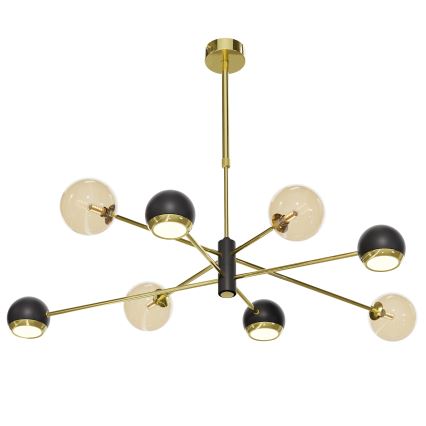 Jupiter 1972 - Suspension avec tige MOKA 4xGU10/10W/230V + 4xG9/10W/230V doré/noir/beige