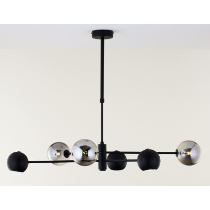 Jupiter 1974 - Suspension-barre MOKA 3xGU10/10W/230V + 3xG9/10W/230V noir/chrome