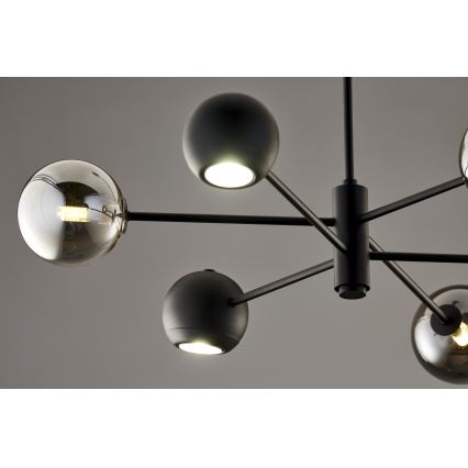 Jupiter 1974 - Suspension-barre MOKA 3xGU10/10W/230V + 3xG9/10W/230V noir/chrome brillant