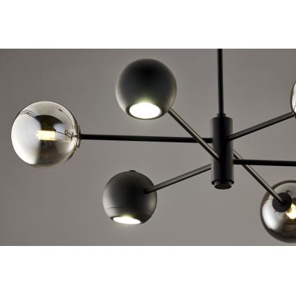 Jupiter 1974 - Suspension-barre MOKA 3xGU10/10W/230V + 3xG9/10W/230V noir/chrome