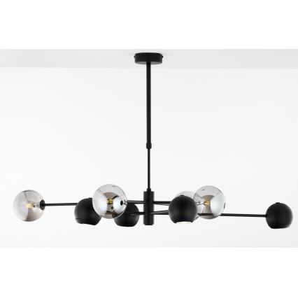 Jupiter 1975 - Suspension-barre MOKA 4xGU10/10W/230V + 4xG9/10W/230V noir/chrome