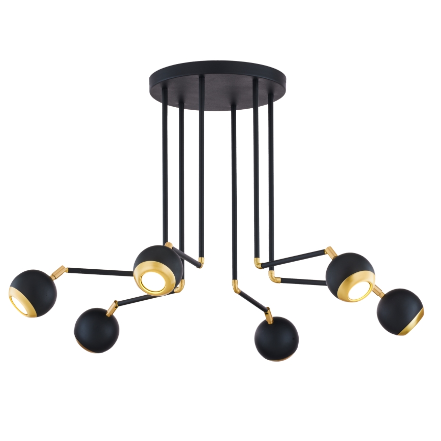 Jupiter 1987 - Suspension-barre VILAR 6xGU10/10W/230V noir/doré
