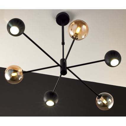 Jupiter 1993 - Suspension-barre MOKA 3xGU10/10W/230V + 3xG9/10W/230V noir/beige