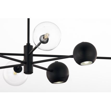 Jupiter 1996 - Suspension-barre MOKA 4xGU10/10W/230V + 4xG9/10W/230V noir/transparent