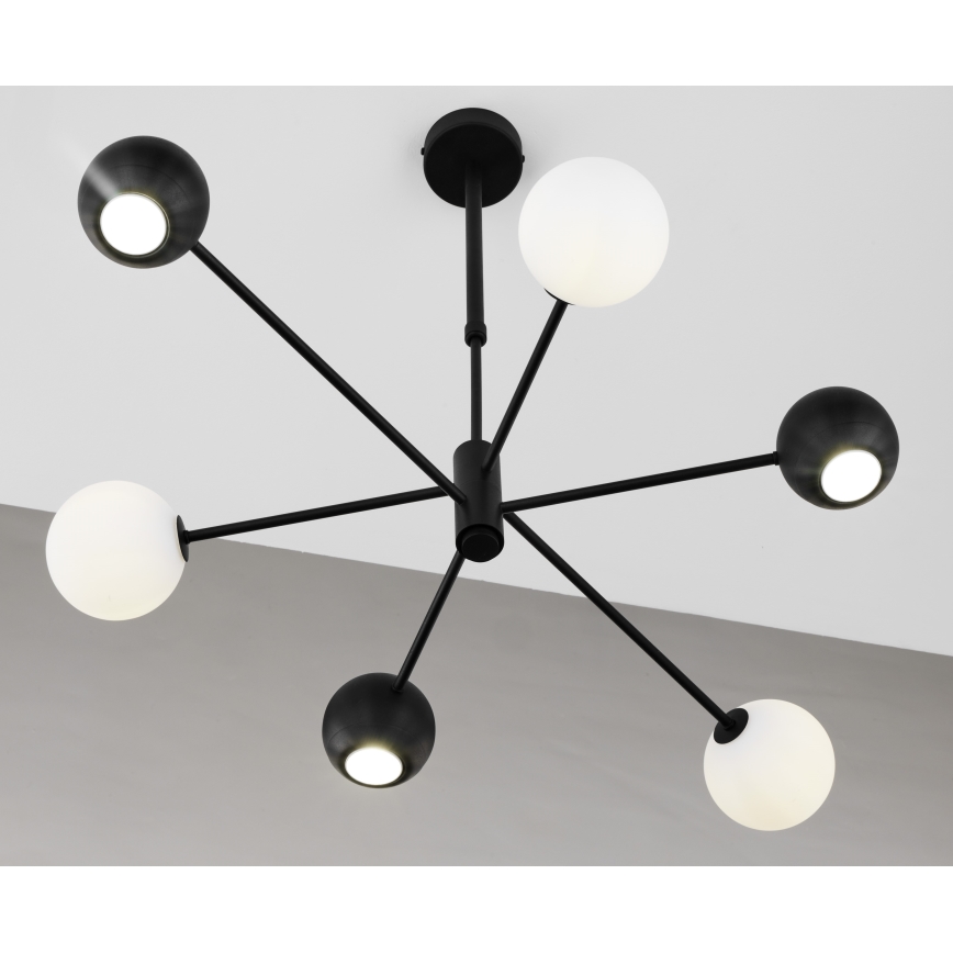Jupiter 1997 - Suspension-barre MOKA 3xGU10/10W/230V + 3xG9/10W/230V noir/blanc